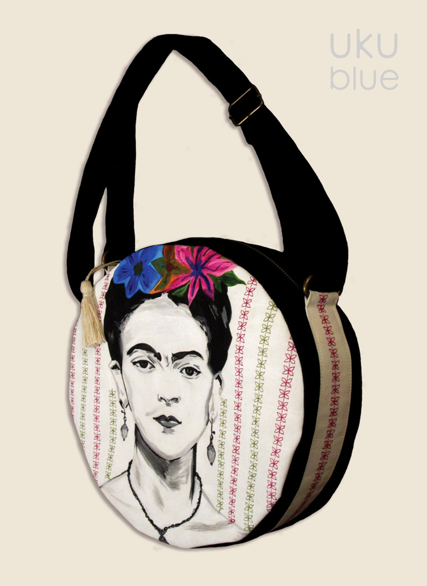 hand painted Frida croosbody bag